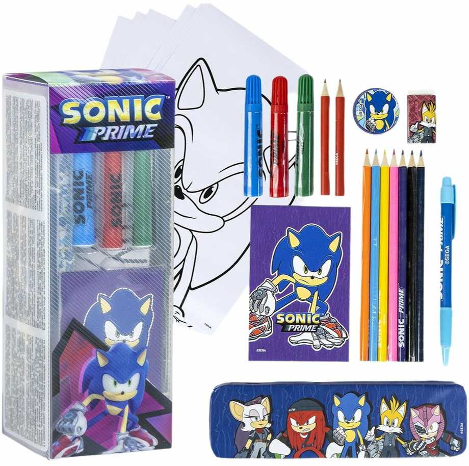 CERDÁ Sonic Prime colouring stationery set