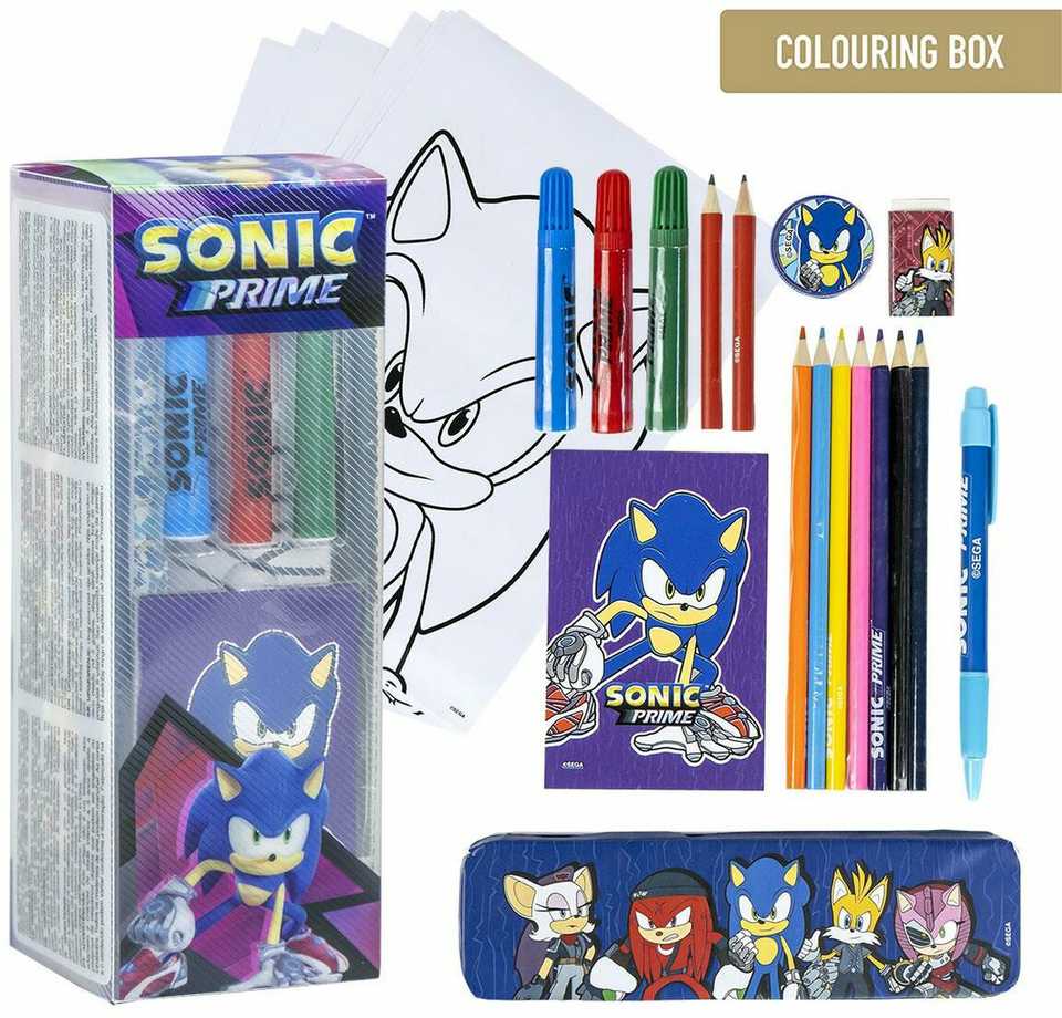 CERDÁ Sonic Prime colouring stationery set