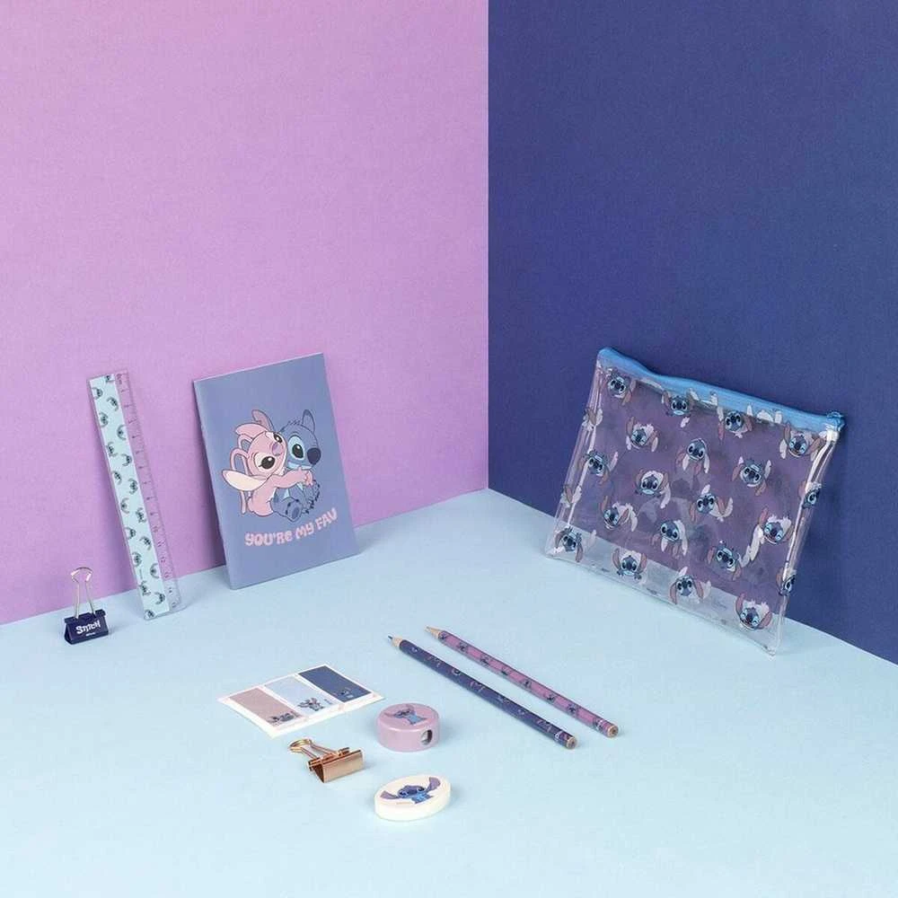 Set de Papetărie Stitch Mėlyna (12 pcs)