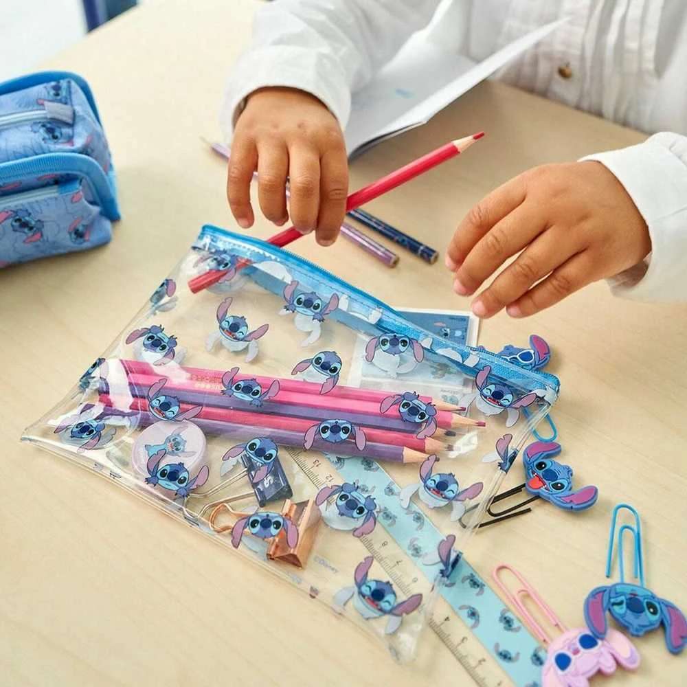 Set de Papetărie Stitch Mėlyna (12 pcs)