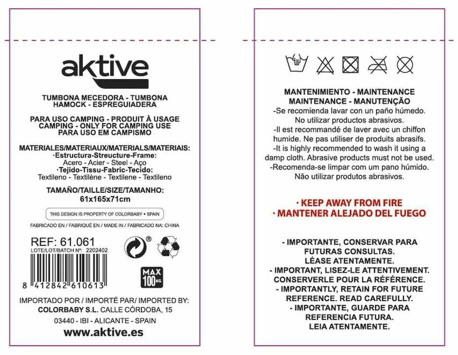 Aktive AKTIVE-LOUNGE TEXTILENE 172X53