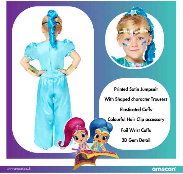 „Shimmer and Shine“ mėlynas kostiumas 3-4 metų vaikams