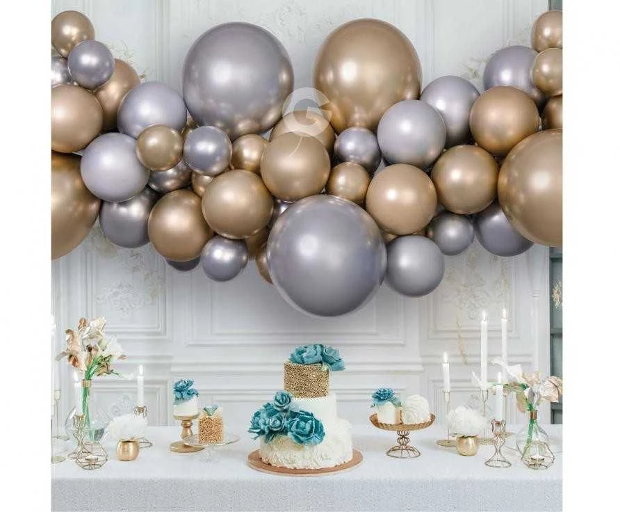 GoDan Girlanda balonowa DIY sidabrinė ir-auksinė 65szt