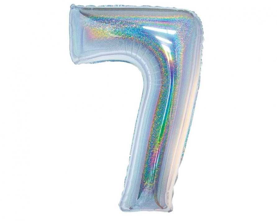 GoDan Balon foliowy B_C Cyfra7 hologr sreb CH-BHS7 44826