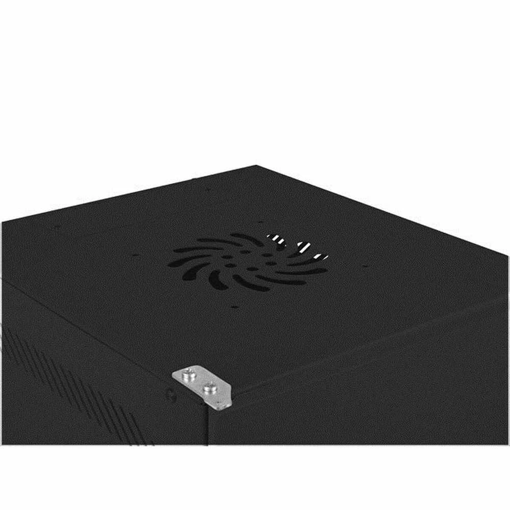 LANBERG Rack spintelė 10 colių sieninis laikiklis 9U 280x310 juodas su metalinėmis durelėmis butas paketas