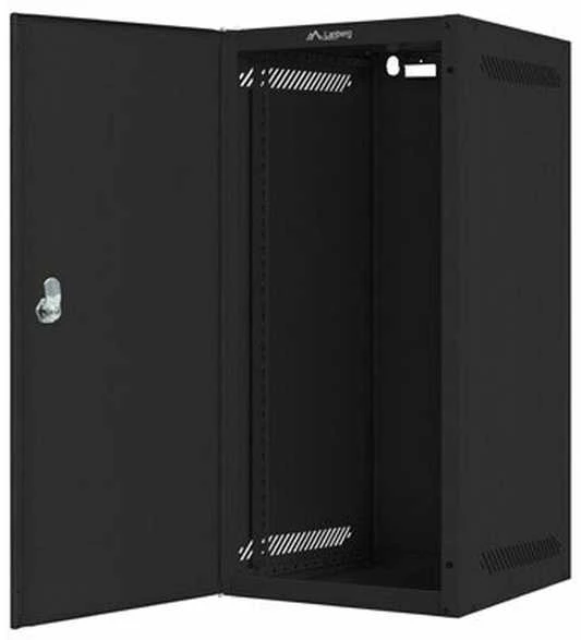 LANBERG Rack spintelė 10 colių sieninis laikiklis 12U 280x310 juodas su metalinėmis durelėmis butas paketas