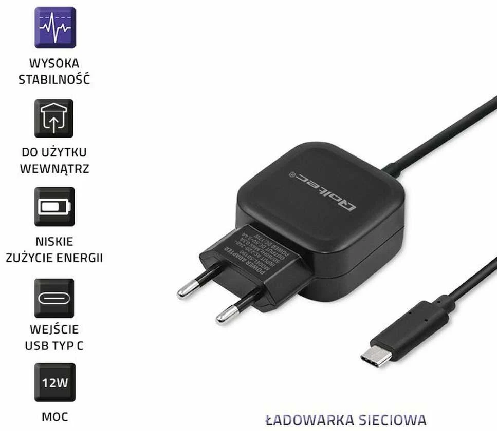 QOLTEC 50190 kintamosios srovės adapteris 17W 5V 3.4A USB+ USB C tipas