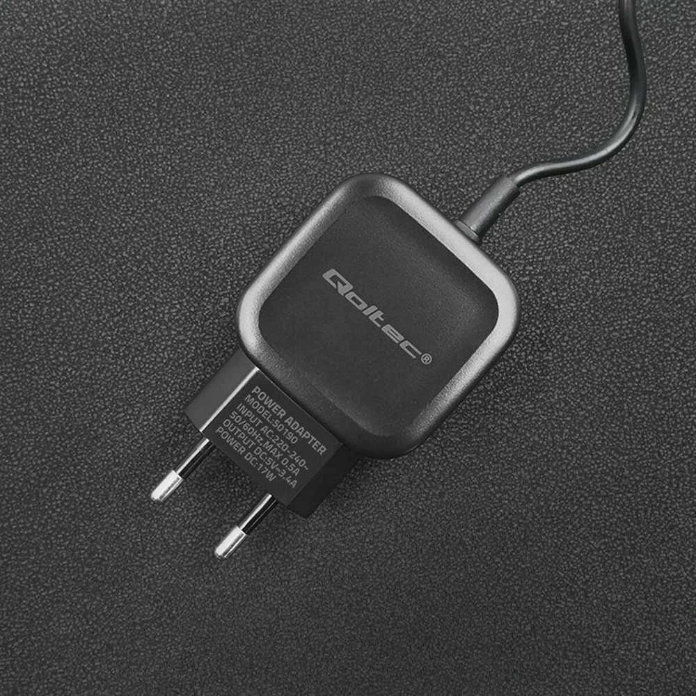QOLTEC 50190 kintamosios srovės adapteris 17W 5V 3.4A USB+ USB C tipas