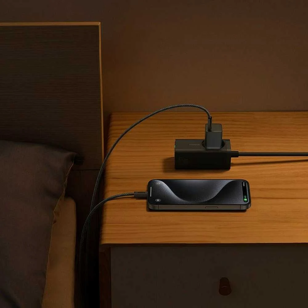 Baseus GaN5 30W su kablem 100W USB-C do USB-C - juoda