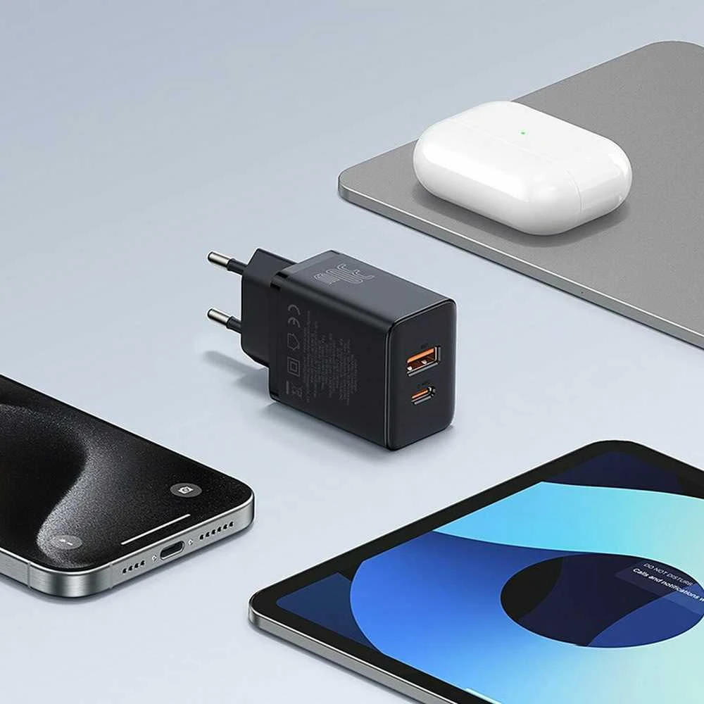 Baseus Cube Pro 30W USB-C USB-A - juoda