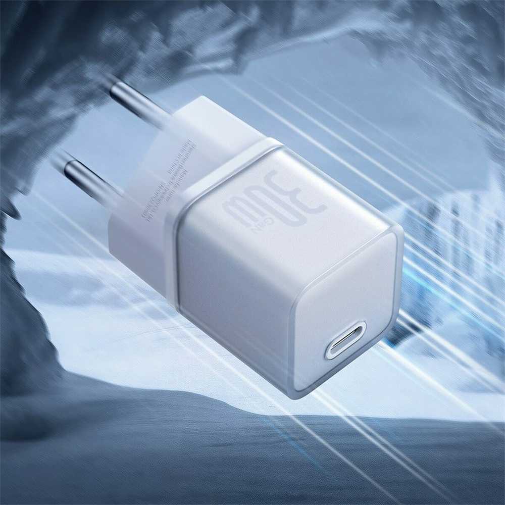 Baseus GAN5S P10162504213-00 Mains Charger PD 30W Baltas