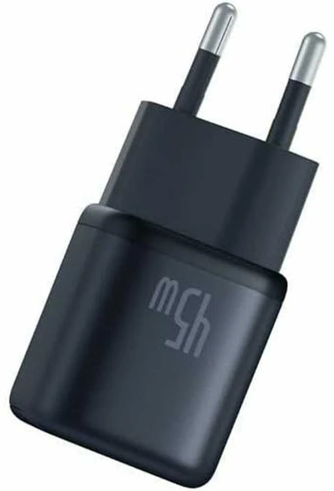 Baseus Sieninis įkroviklis PicoGo GaN 45W USB-C QC PD, juodas