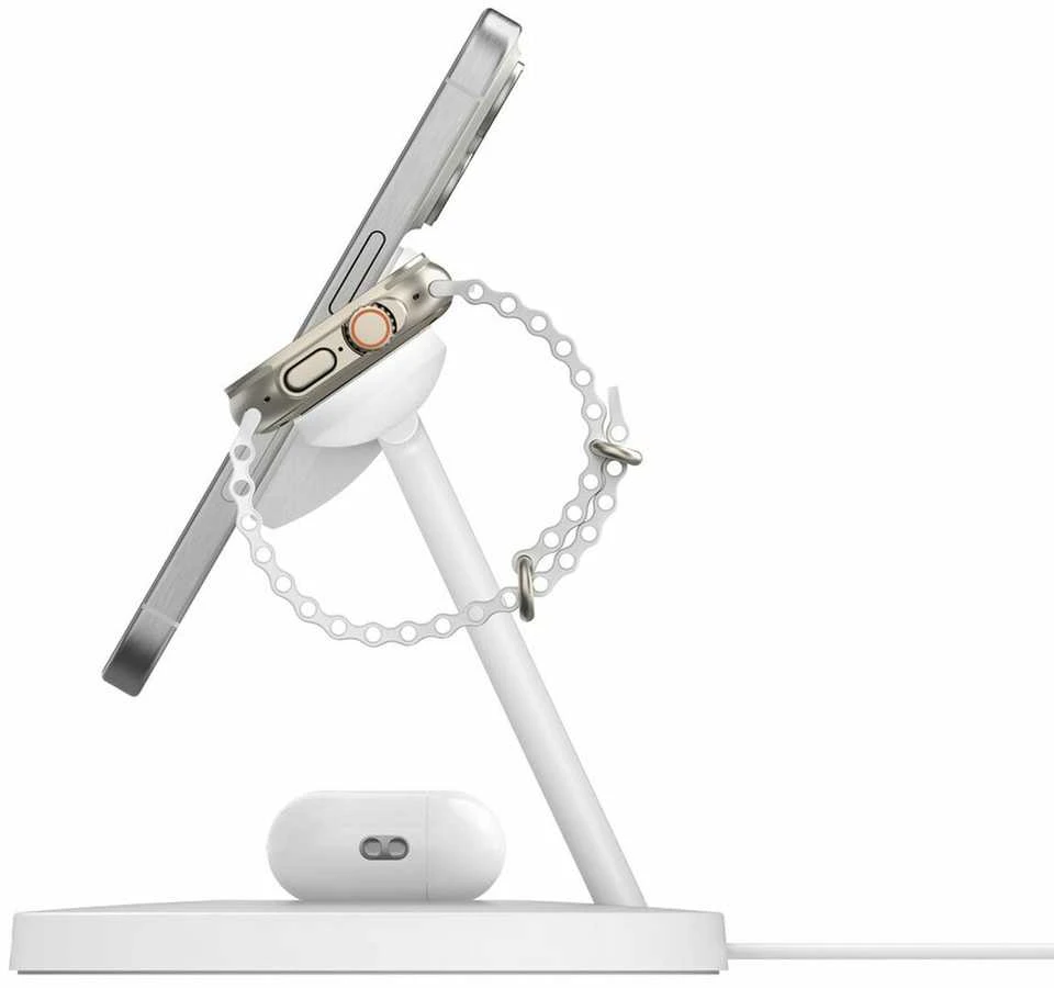 Belkin BoostCharge Pro Headphones, Išmanusis telefonas, Išmanusis laikrodis Baltas USB Wireless charging Fast charging Indoor