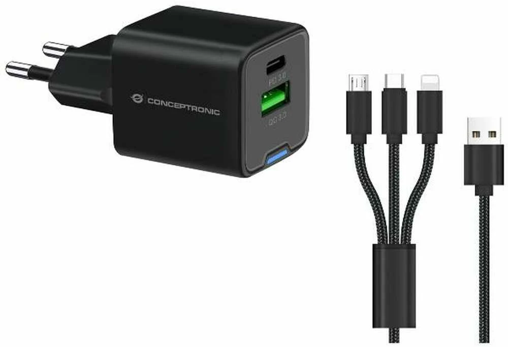 Įkroviklis Conceptronic ALTHEA16B GaN USB PD 1 USB-A 1 USB-C