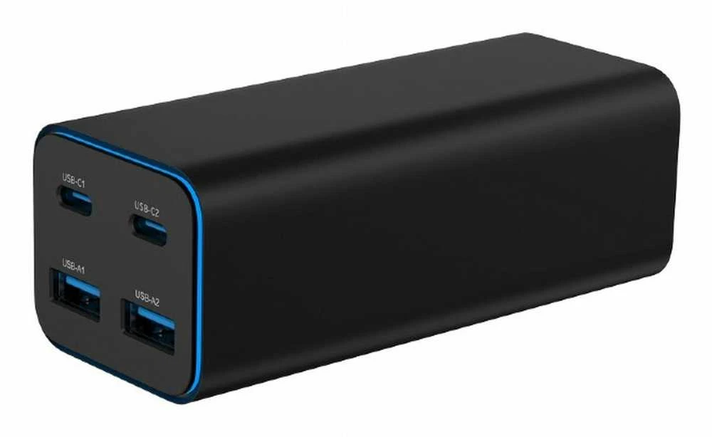 Gembird GaN 4x USB maitinimo šaltinis 100W, juodas