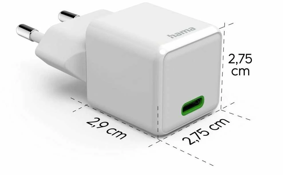 Hama supermini 20W PD/QC 1x USB-C balta