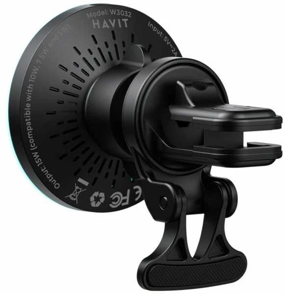 Havit W3032 - 3-in-1 automobilinis belaidis pakrovėjas, juodas