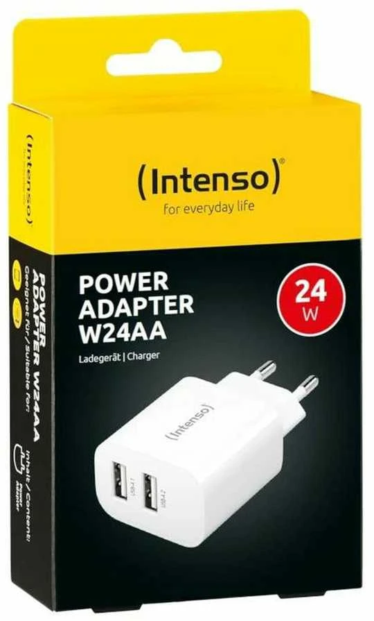 Įkroviklis Intenso W24AA Power Adapteris 2x USB-A 24W Baltas (7802412)