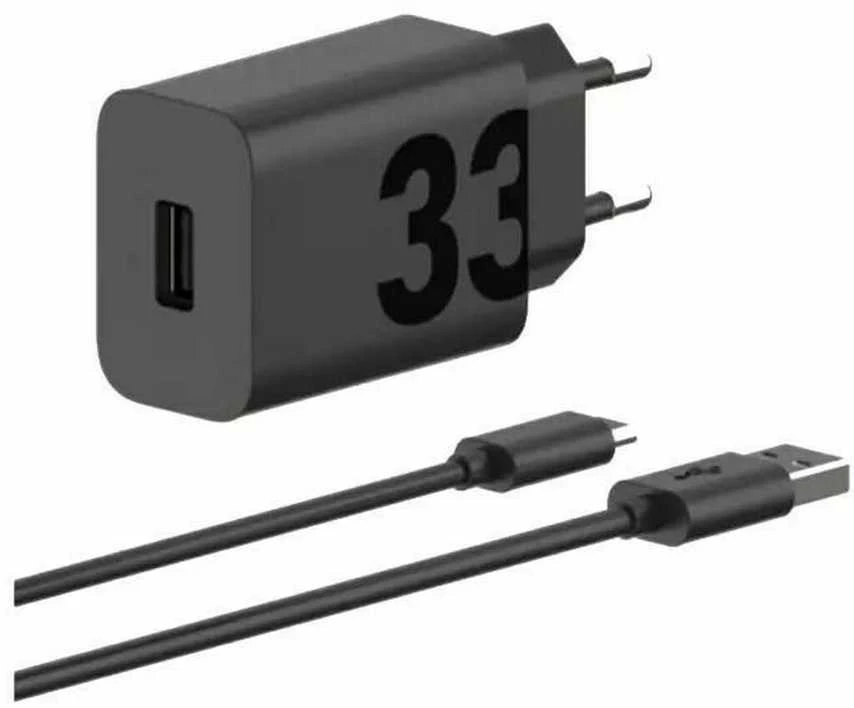 Sieninis Įkroviklis - Motorola TurboPower 33W USB-C su 1m Kabeliu Juodas
