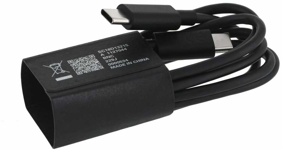 Motorola TurboPower kelioninis įkroviklis USB-C 125W su USB-C/USB-C kabeliu juodos spalvos
