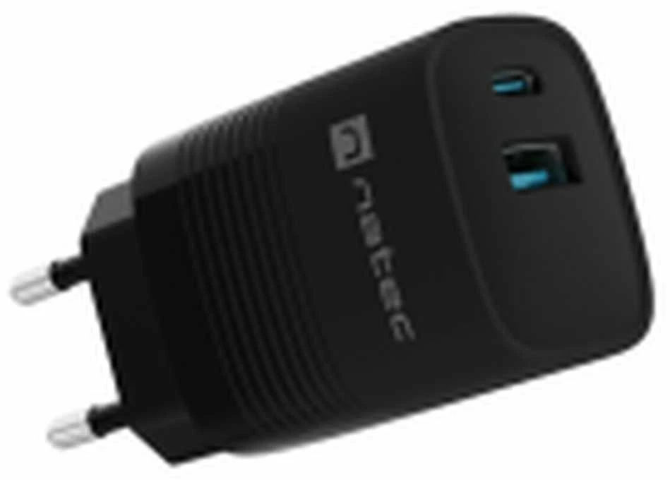 Įkroviklis - NATEC RIBERA GAN 30W USB-A + USB-C Greitas Įkroviklis Juodas