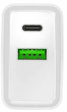 NATEC USB įkroviklis Ribera USB-A+USB-C Maitinimas 20W baltas