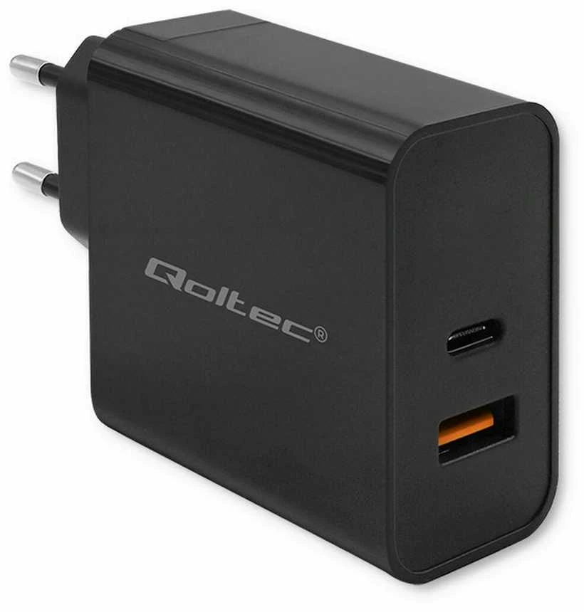 Įkroviklis - Qoltec 52380 65W PD USB-C & USB Juodas