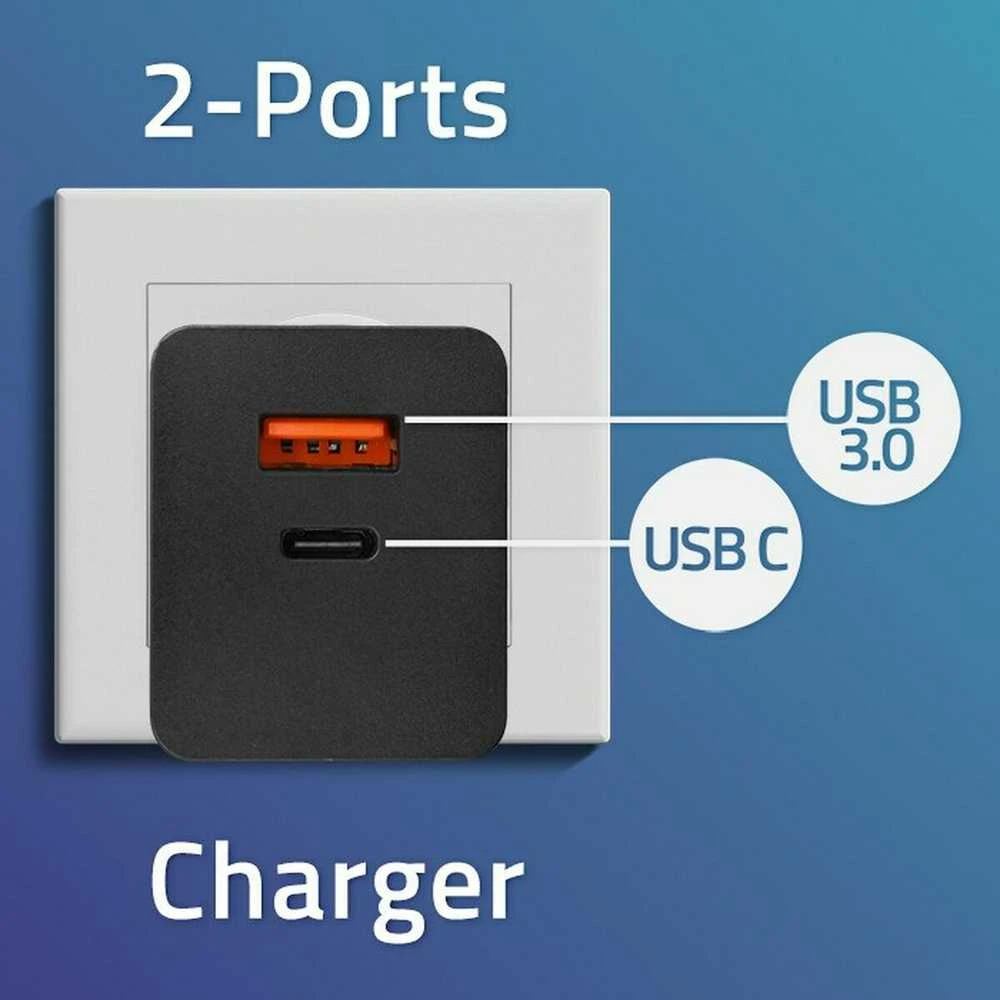 Įkroviklis - Qoltec 52382 GaN 100W PD USB Type-C ir A Juodas