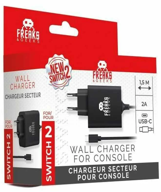 „Freaks And Geeks“ – kintamosios srovės adapteris, skirtas „Nintendo Switch 2“ – 30 W – Juodas