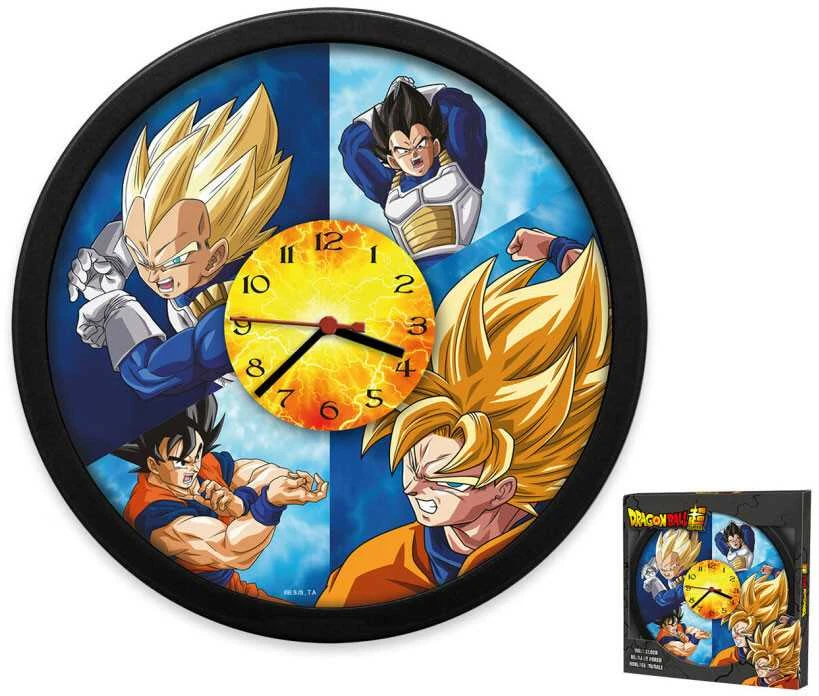 Kids Euroswan - Akcesoria licencyjne Vaikiškas laikrodis su sieniniu laikmačiu, didelis, 25 cm, vaikams / Dragon Ball / DB00001