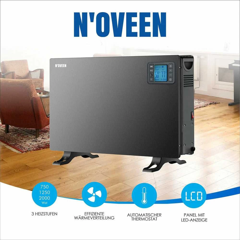 Oem CH7100 LCD SMART Juodas N'OVEEN konvektorius šildytuvas