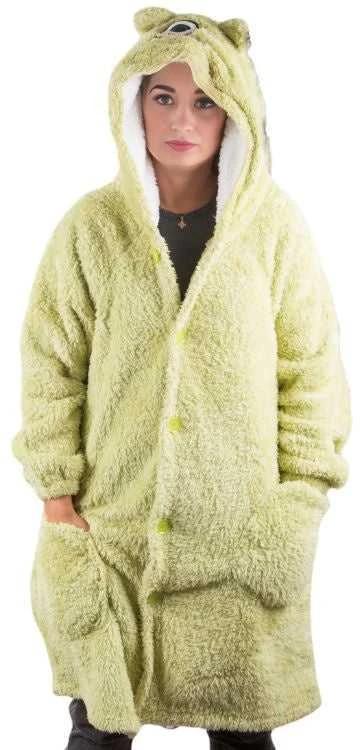 Šiltas oversize XL pledas su gobtuvu, žalia