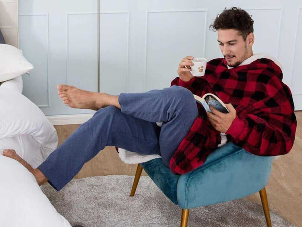 Šiltas, didelis XXL 2in1 apklotas, storo kailio, minkštas chalatas su gobtuvu