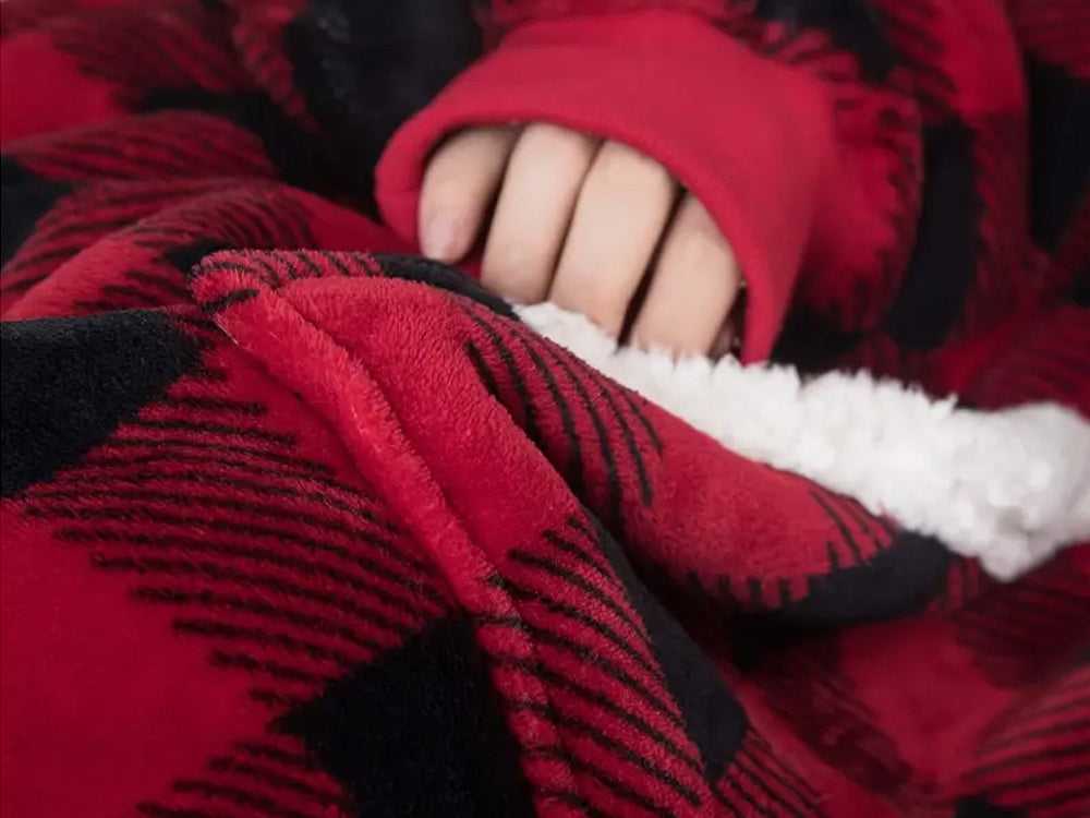 Šiltas, didelis XXL 2in1 apklotas, storo kailio, minkštas chalatas su gobtuvu