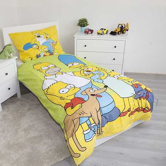 Simpsonų patalynės komplektas 140–200 cm, 70–90 cm