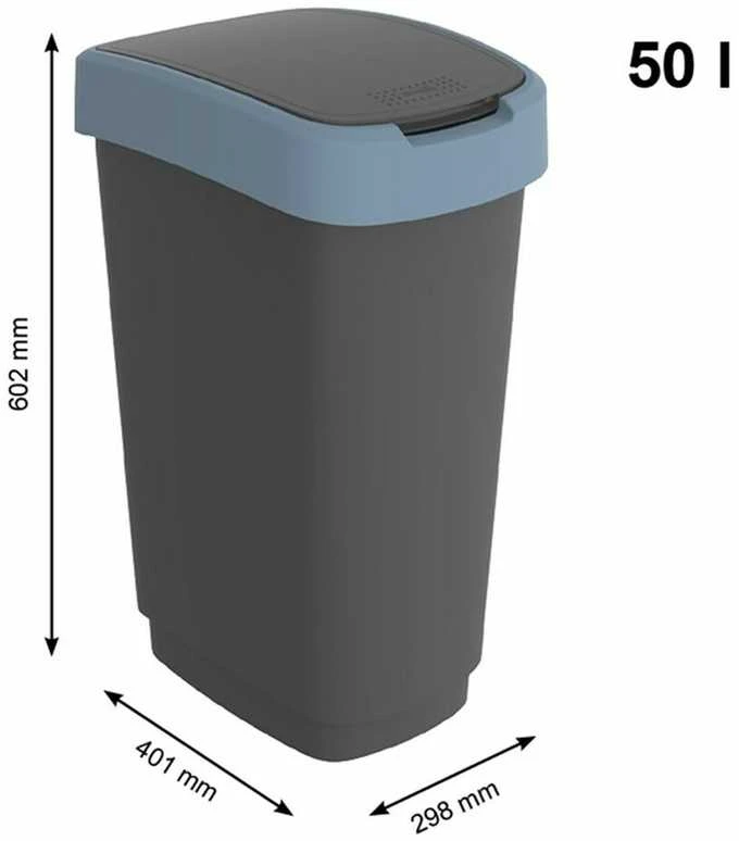 ROTHO Twist Mėlyna - trash bin – 50l