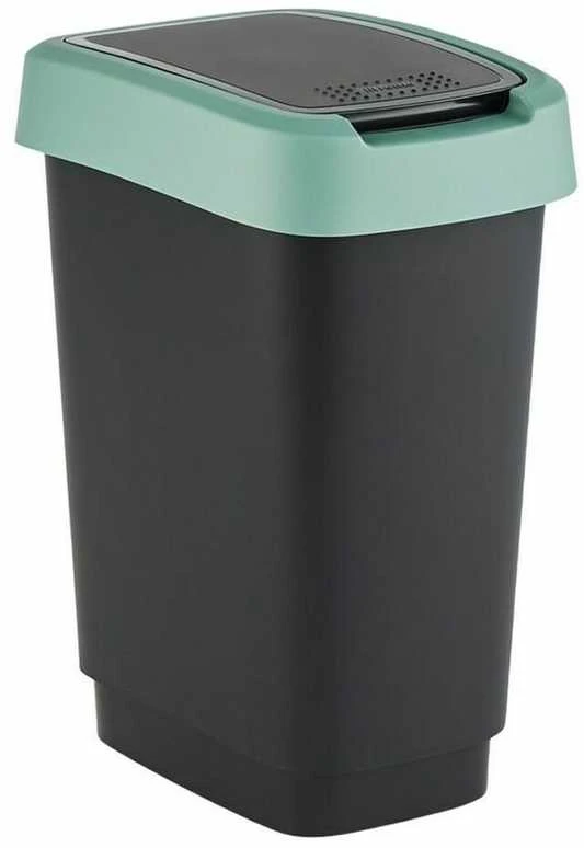 Šiukšliadėžė Rotho Twist, juoda/tamsiai žalia, 25 l