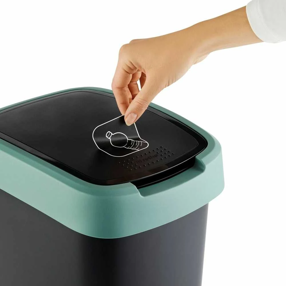 Šiukšliadėžė Rotho Twist, juoda/tamsiai žalia, 25 l