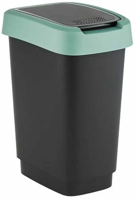Šiukšliadėžė Rotho Twist, juoda/tamsiai žalia, 50 l