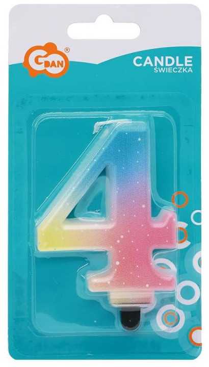 GoDan Candle Number 4 ombre pastelinė 8cm SF-OPA4 74847