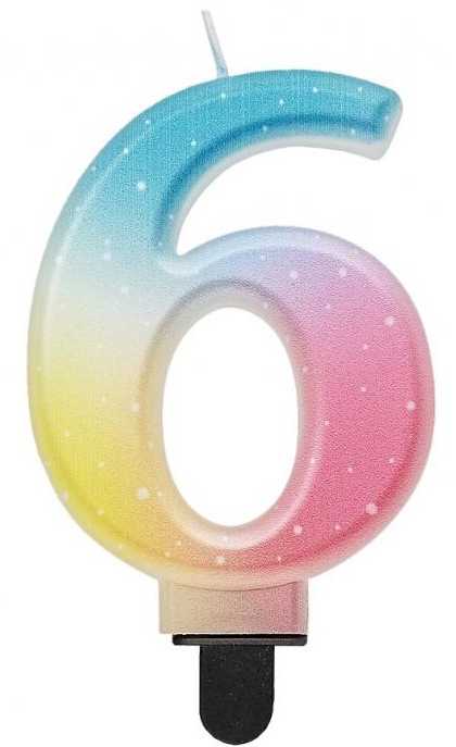 GoDan Candle Number 6 ombre pastelinė 8cm SF-OPA6 74885