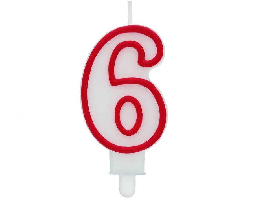 Gimtadienio žvakė su skaičiais 6 GODAN