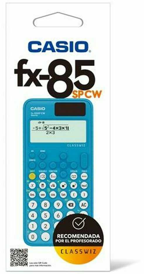 Skaičiuotuvas Casio FX-85SP CW su saulės energija, 300+ funkcijų, mėlynas