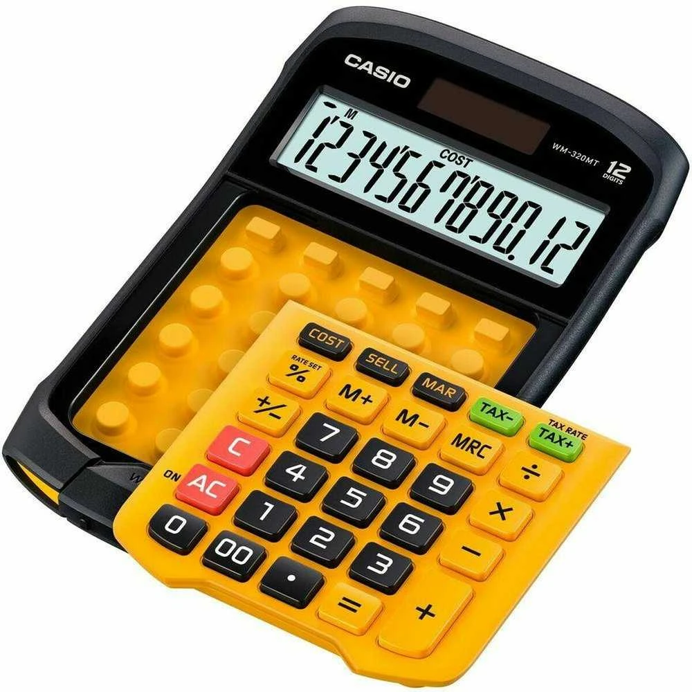 Skaičiuotuvas - CASIO WM-320MT-S 12-skaitmenų Atsparus Vandeniui IP54 Nuimamas Klaviatūra