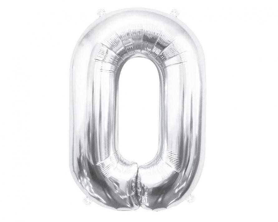 GoDan BALON foliowy Cyfra 0 sebrna 85 cm