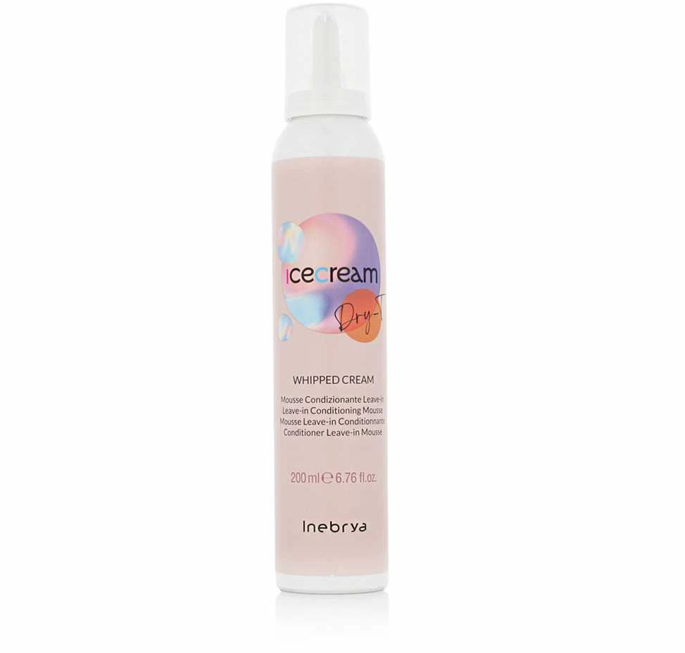 Inebrya Ice Kreminis Dry-TWhipped Kreminis nenuplaunamas plaukų kondicionierius-putos, 200 ml