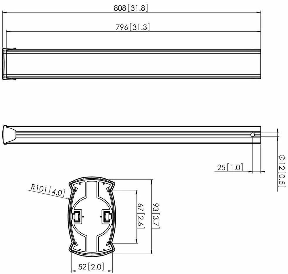 Laikiklis Vogels PUC 2508 80 cm Profil juodas