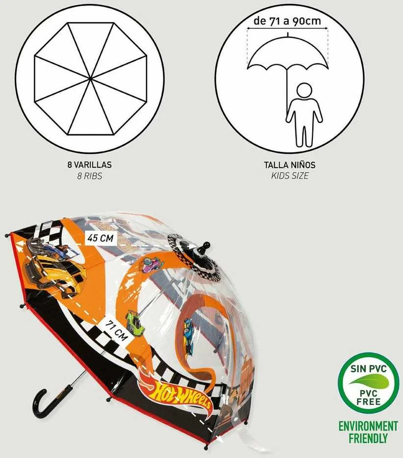 CERDÁ Hot Wheels manual bubble umbrella