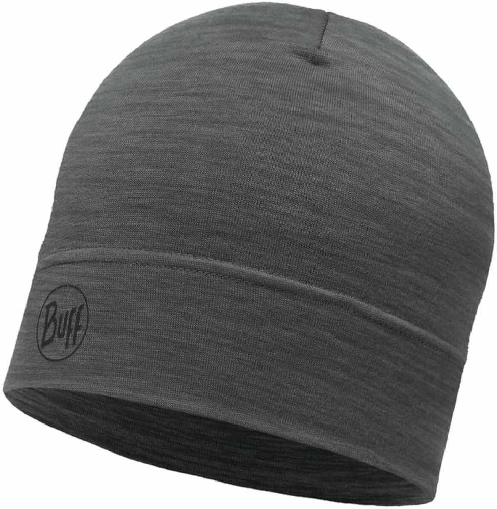 BUFF MERINO LIGHTWEIGHT BEANIE SOLID Pilkas vieno dydžio kepurėlė Standartinė