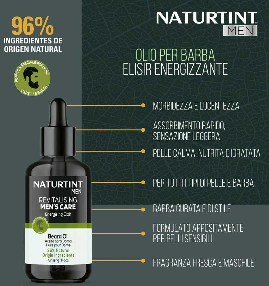 „Naturtint“ atgaivinamasis vyrų barzdos aliejus, 50 ml